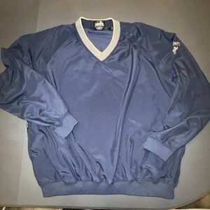 Ashworth Weather Systems Men's L Navy Blue V-Neck Pull Over With Pockets Golf